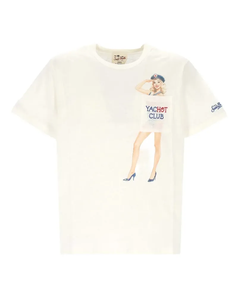 MC2 Saint Barth graphic-print chest-pocket T-shirt - Weiß Weiß