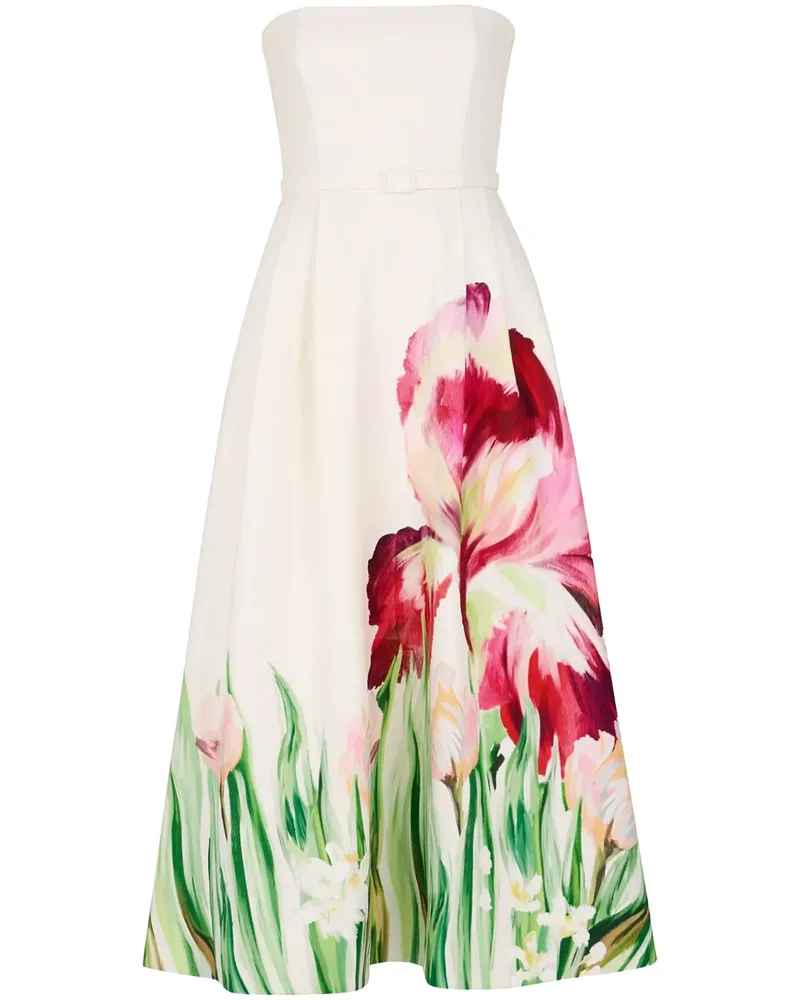 NICHOLAS Kyra Midikleid - Weiß Weiß