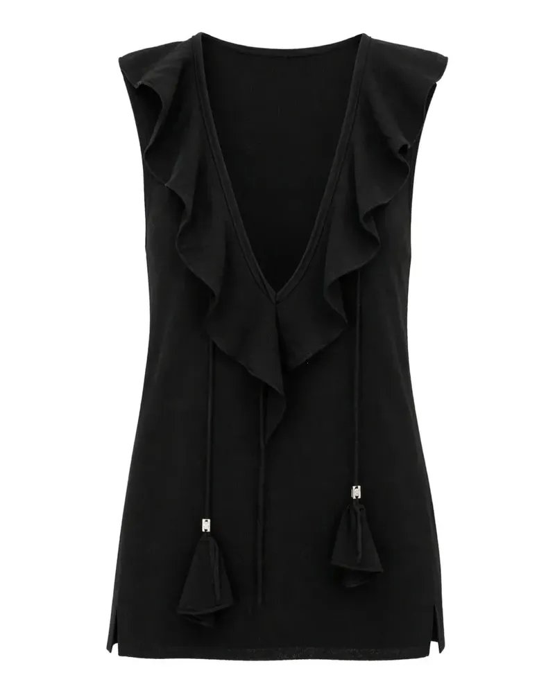 Dorothee Schumacher ruffled tassel-detail top - Schwarz Schwarz