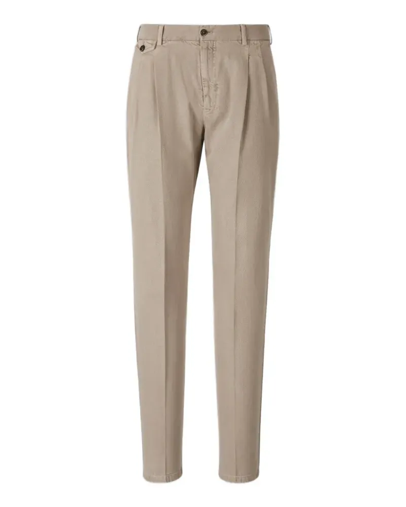 PT TORINO pleated-waist tapered-leg trousers - Nude Nude