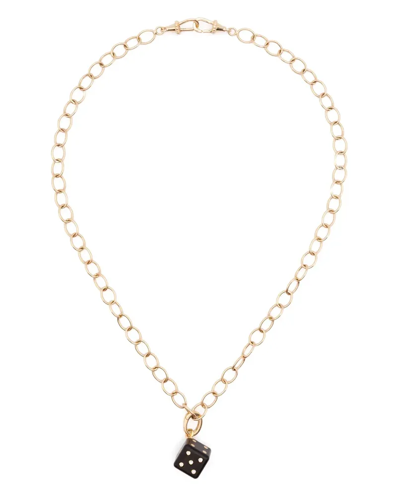 Marie Lichtenberg 18kt Dado Gelbgoldhalskette mit Diamant Gold