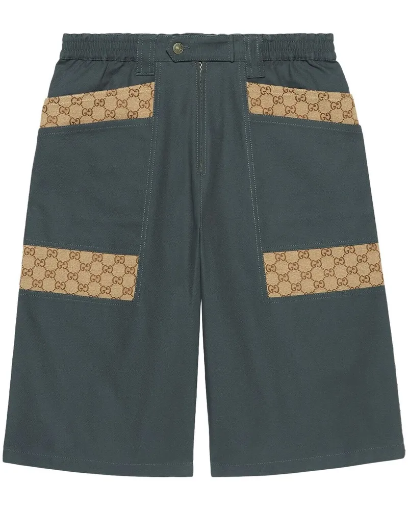 Gucci Bermudas mit Logo-Print - Grau Grau