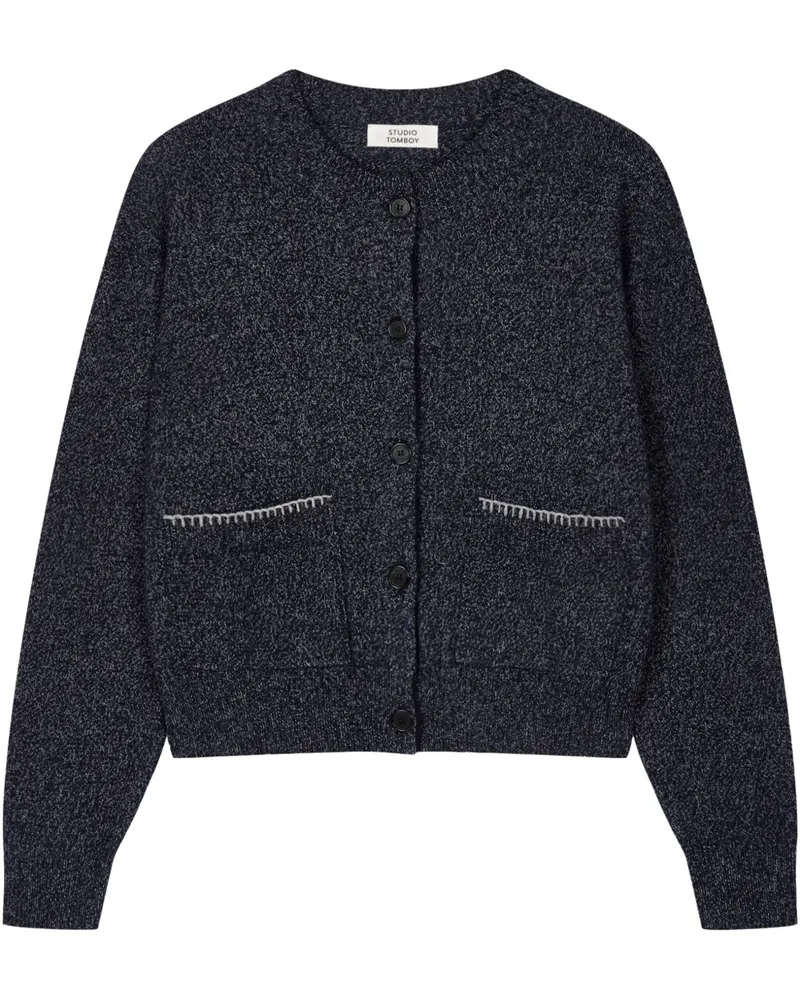 STUDIO TOMBOY Cardigan mit rundem Ausschnitt - Blau Blau