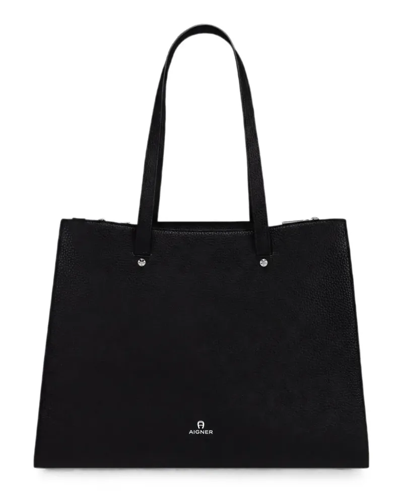 Aigner Große Ivy Tote Bag mit Logo-Print - Schwarz Schwarz