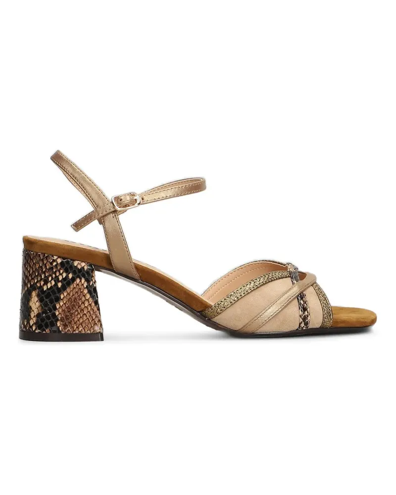 Bibi Lou snakeskin-effect block-heel sandals - Braun Braun