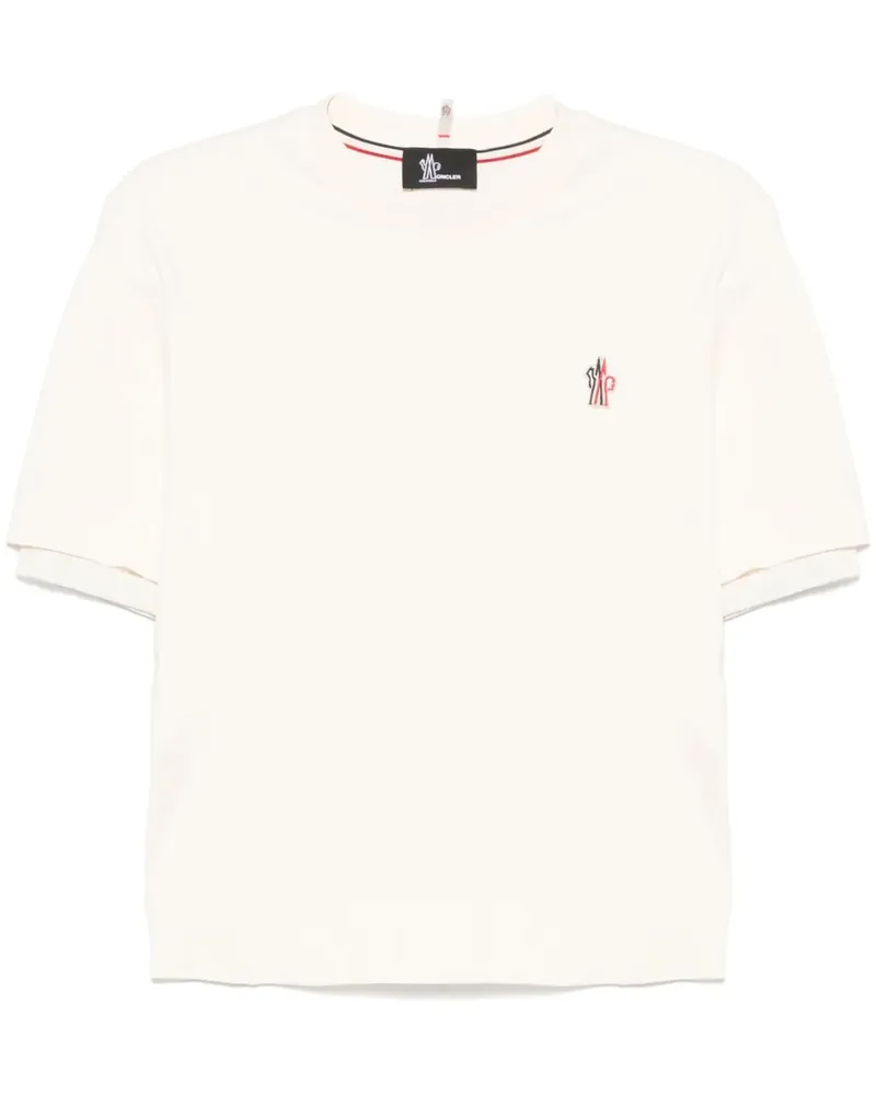 Moncler T-Shirt mit Logo-Patch - Weiß Weiß