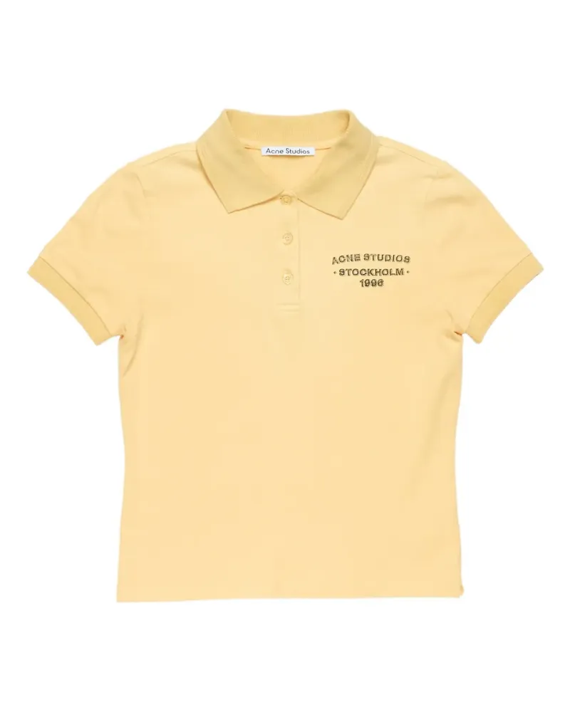 Acne Studios buttoned logo polo shirt - Gelb Gelb