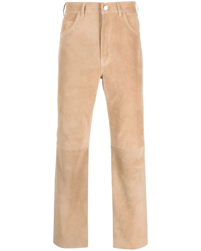 FURSAC Straight-Leg-Hose aus Wildleder Nude