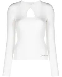 Patrizia Pepe Langarmshirt mit Strass Weiß