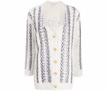 Cardigan mit Pailletten - Weiß