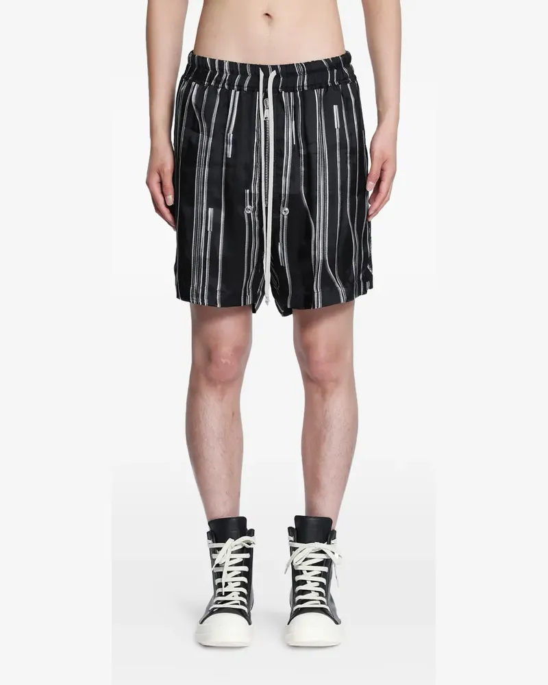 Rick Owens Gestreifte Bella-Shorts - Schwarz Schwarz