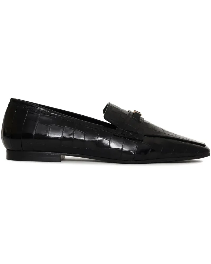 Anine Bing Freya Loafer mit Kroko-Prägung - Schwarz Schwarz
