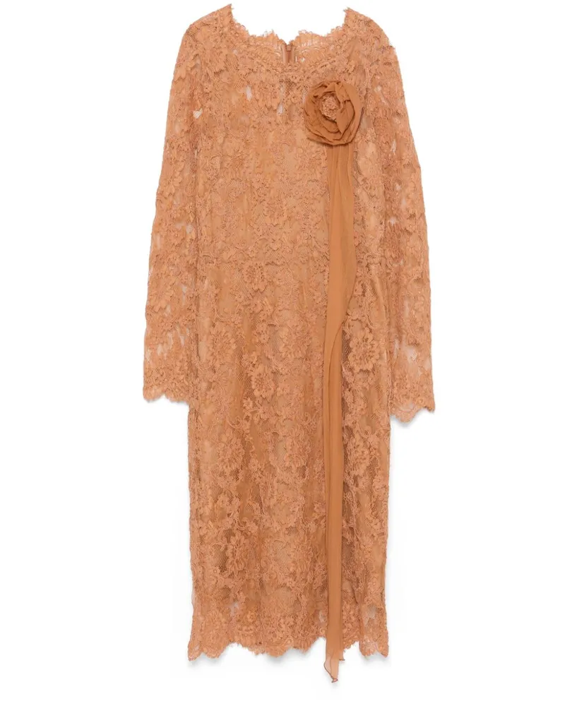 Ermanno Scervino Midikleid aus Blumenspitze - Braun Braun