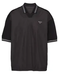 Prada Re-Nylon Piqué-Poloshirt Schwarz