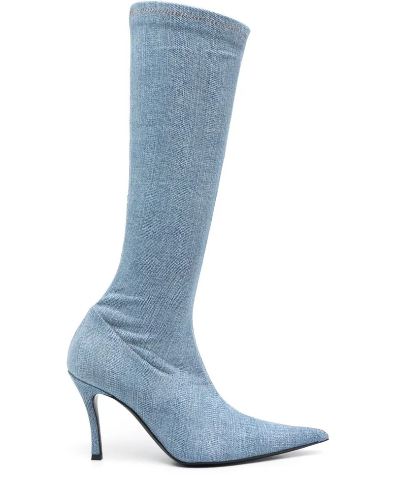 Diesel D-Venus Stiletto-Stiefel Blau