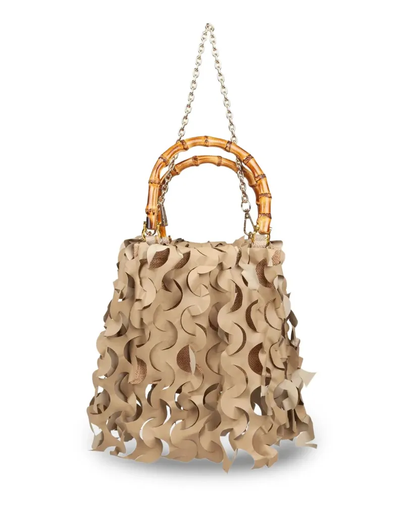 La Milanesa Oceano Tote Bag mit Bambushenkel - Nude Nude