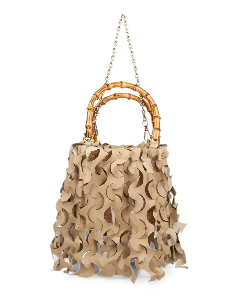 La Milanesa Oceano bamboo-handle tote bag - Nude Nude