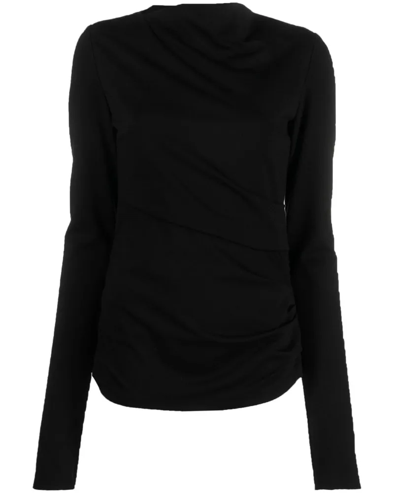 Dorothee Schumacher Gerafftes Langarmshirt - Schwarz Schwarz