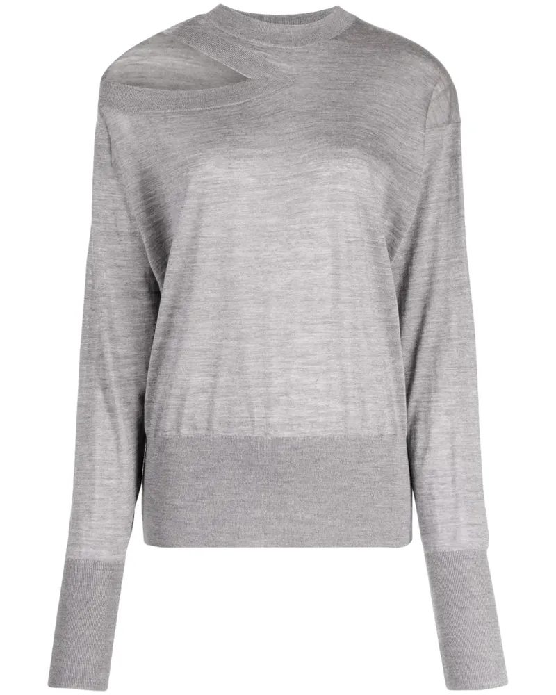 Stella McCartney Fein gestrickter Pullover - Grau Grau