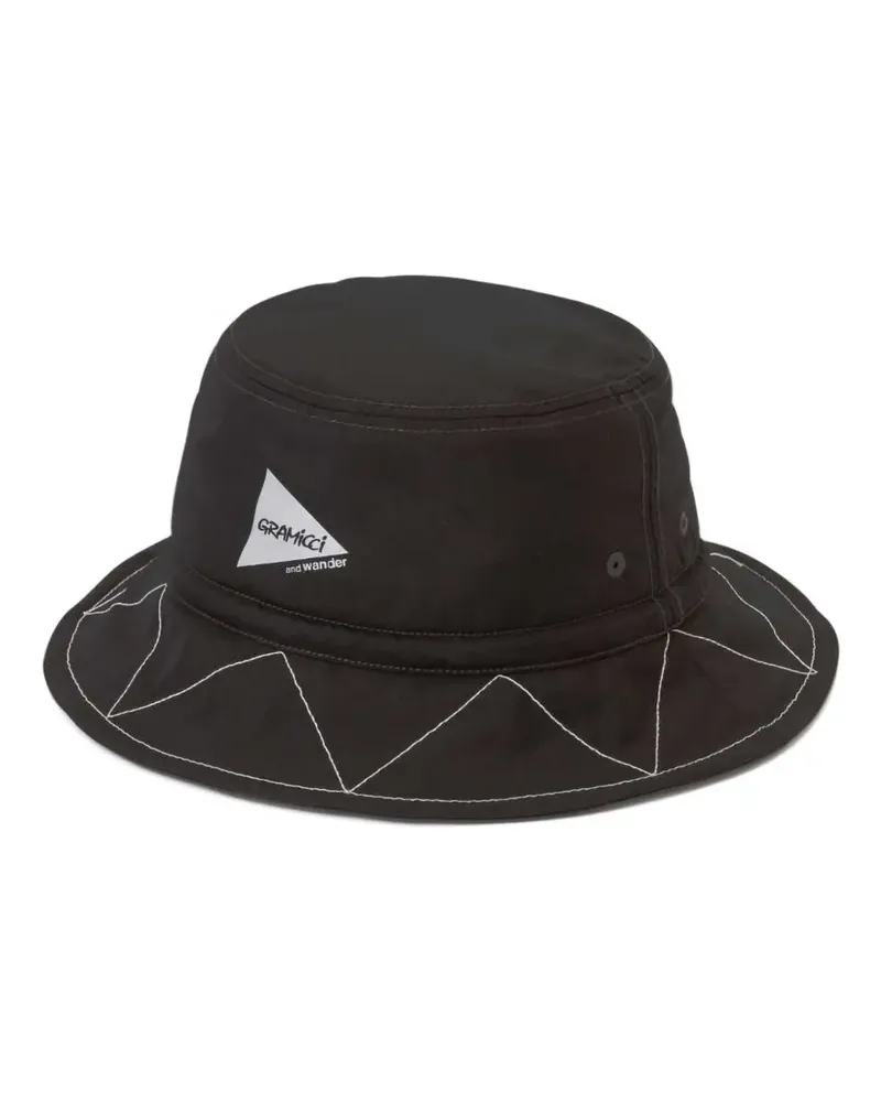 GRAMICCI x And Wander Fischerhut mit Ziernähten - Schwarz Schwarz