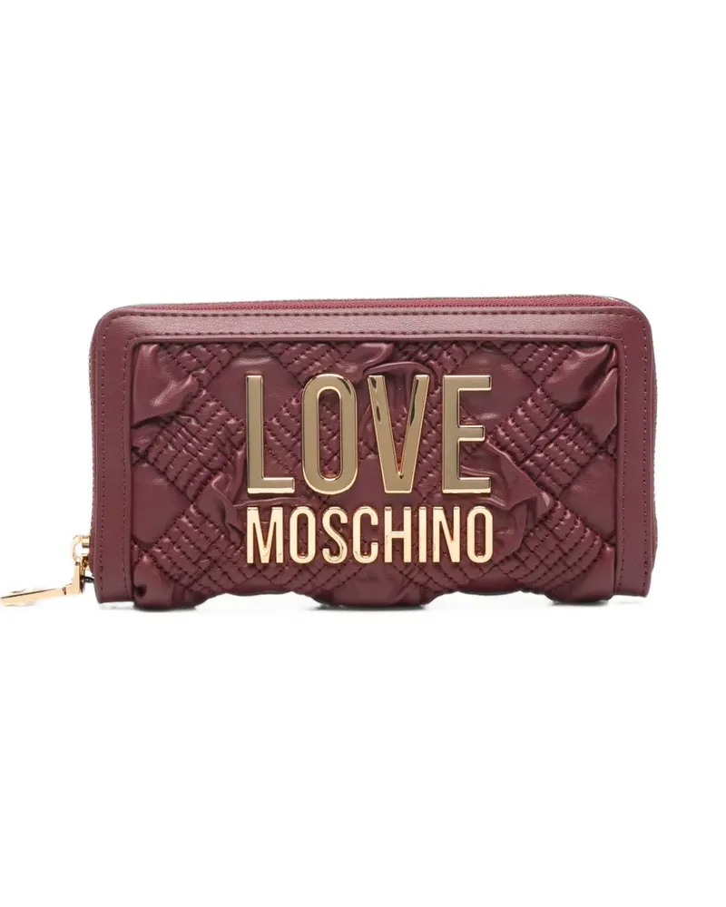 Moschino logo-plaque quilted wallet - Rot Rot