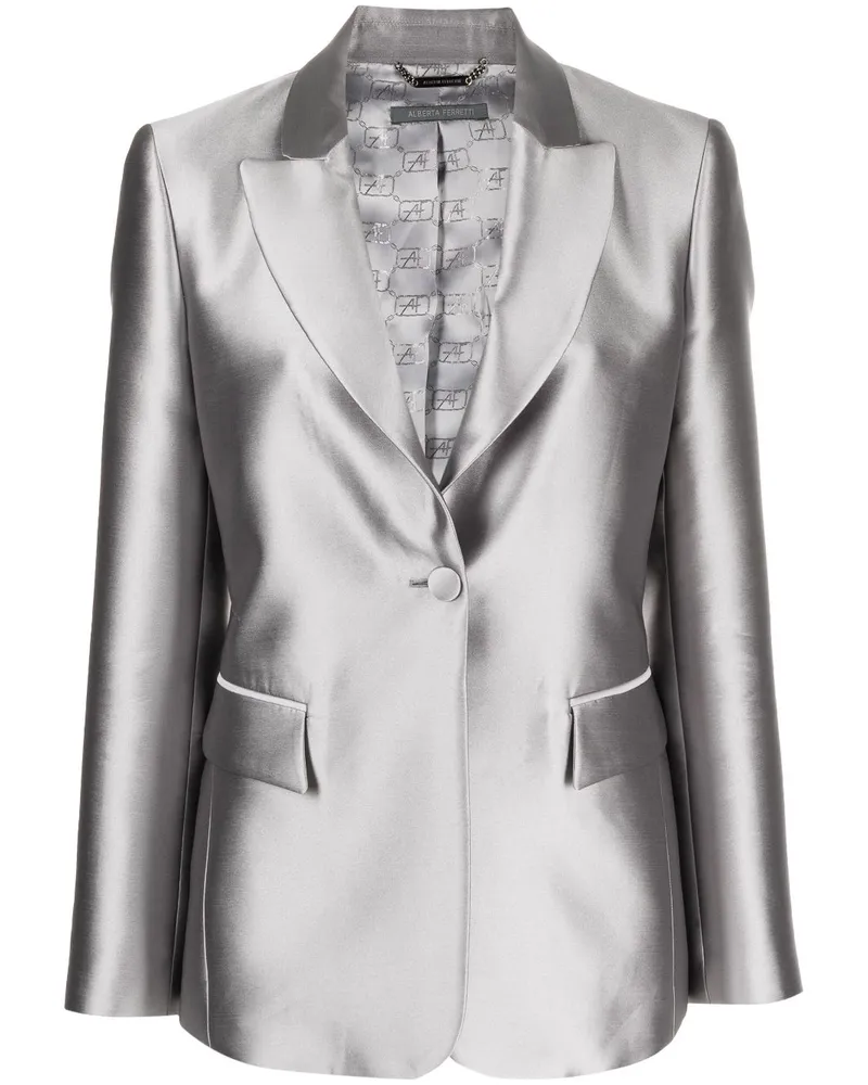 Alberta Ferretti Einreihiger Blazer Grau