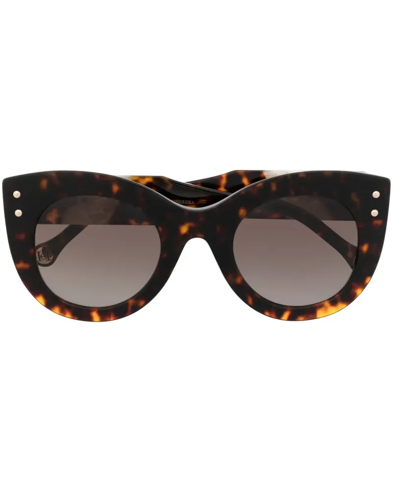 Carolina Herrera New York Sonnenbrille mit Cat-Eye-Gestell - Braun Braun