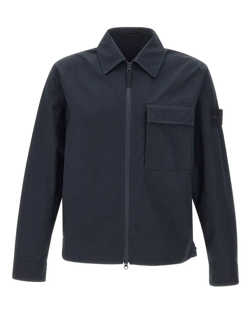 Stone Island Jacke mit Zwei-Wege-Reißverschlusstaschen an der Brust - Blau Blau