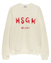 MSGM Sweatshirt mit Logo-Print Nude