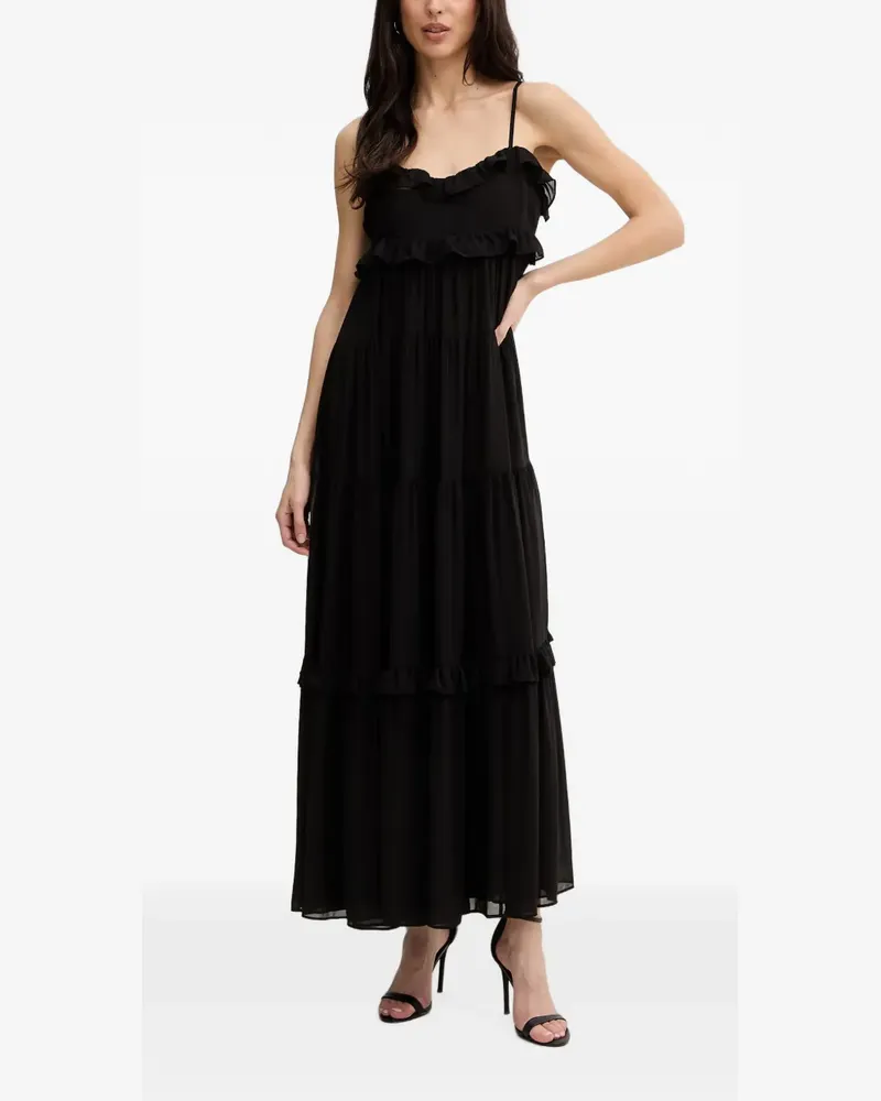 Michael Kors ruffled georgette tiered maxi dress - Schwarz Schwarz