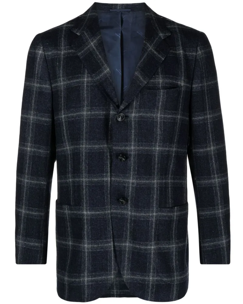 Kiton Kariertes Sakko - Blau Blau
