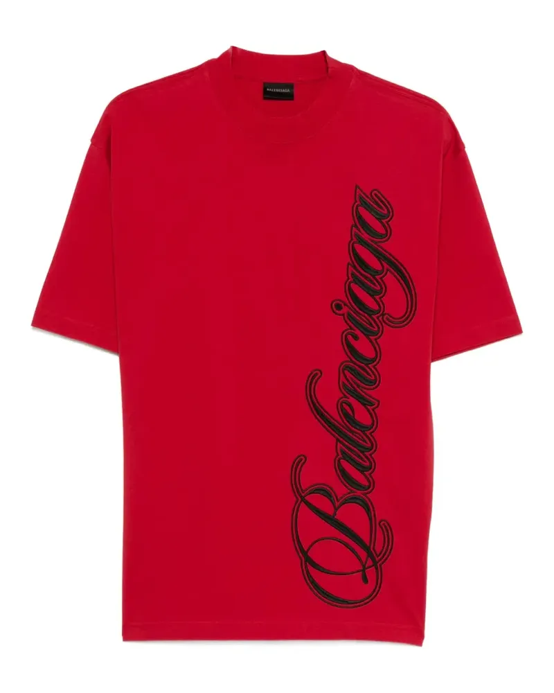 Balenciaga T-Shirt mit Logo - Rot Rot