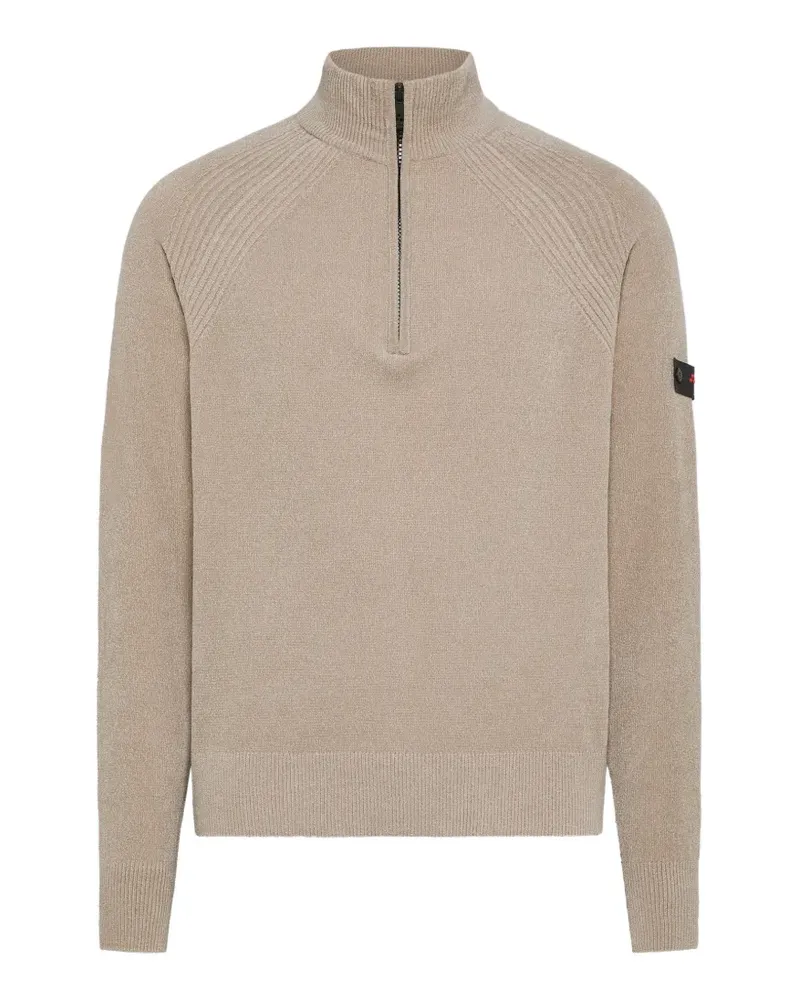 Peuterey Crivelli RIVELLI quarter-zip logo-patch sweater - Nude Nude