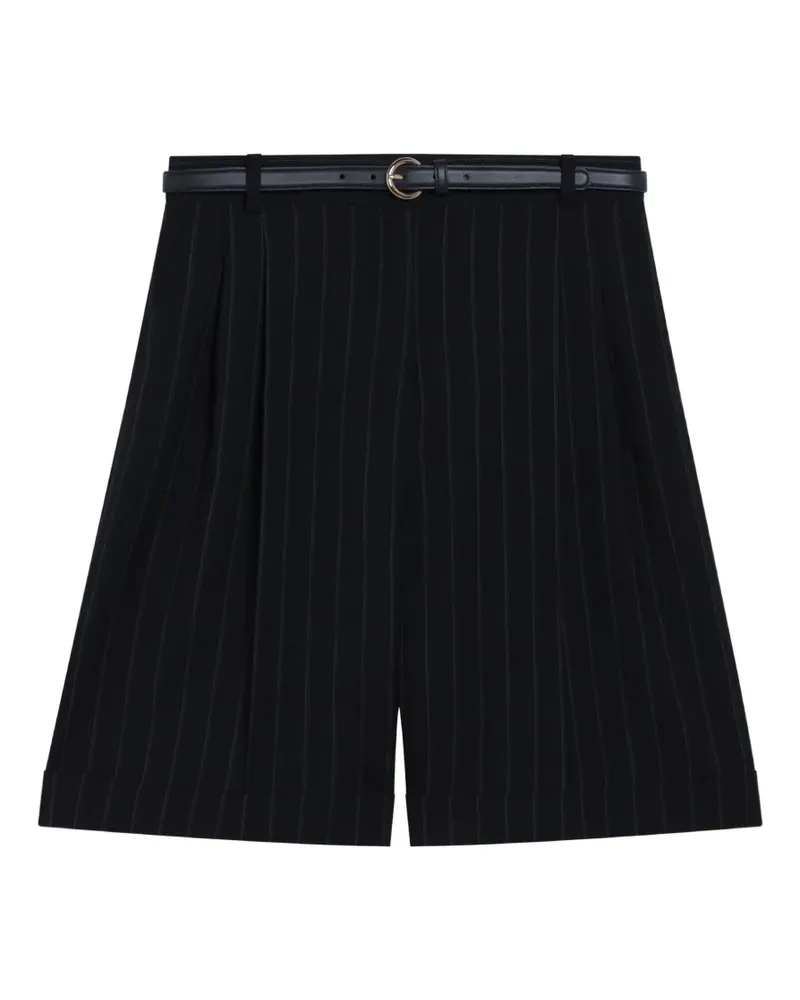 Max Mara Shorts mit Nadelstreifen - Schwarz Schwarz