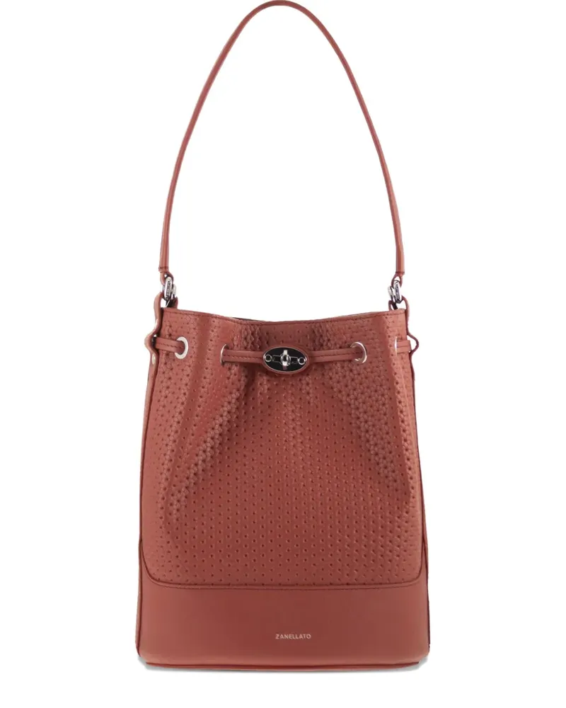 Zanellato Monda' perforated handle bucket bag - Rot Rot