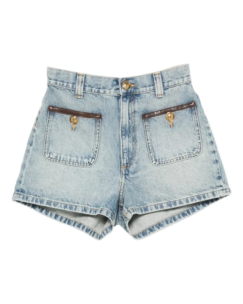 Sandro Leder-Shorts mit aufgesetzter Tasche - Blau Blau