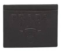 Kartenetui mit Logo-Prägung - Schwarz