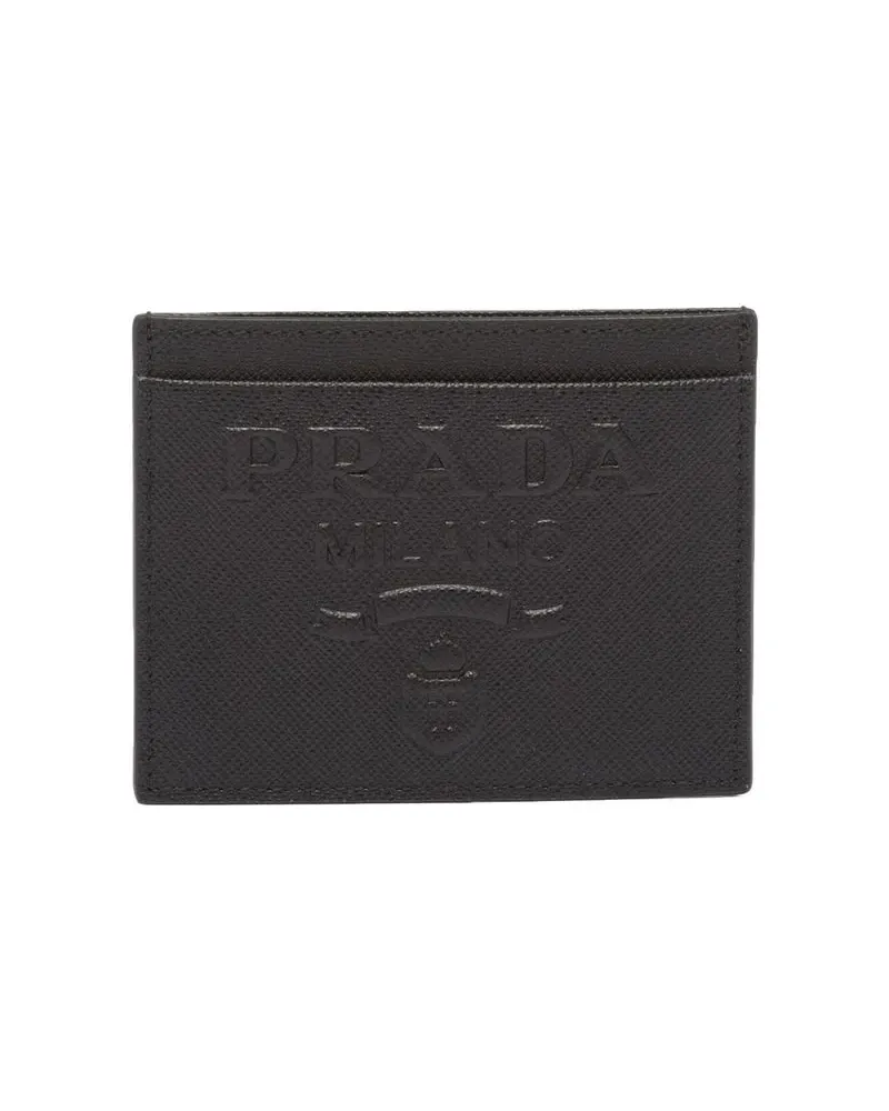 Prada Kartenetui mit Logo-Prägung - Schwarz Schwarz