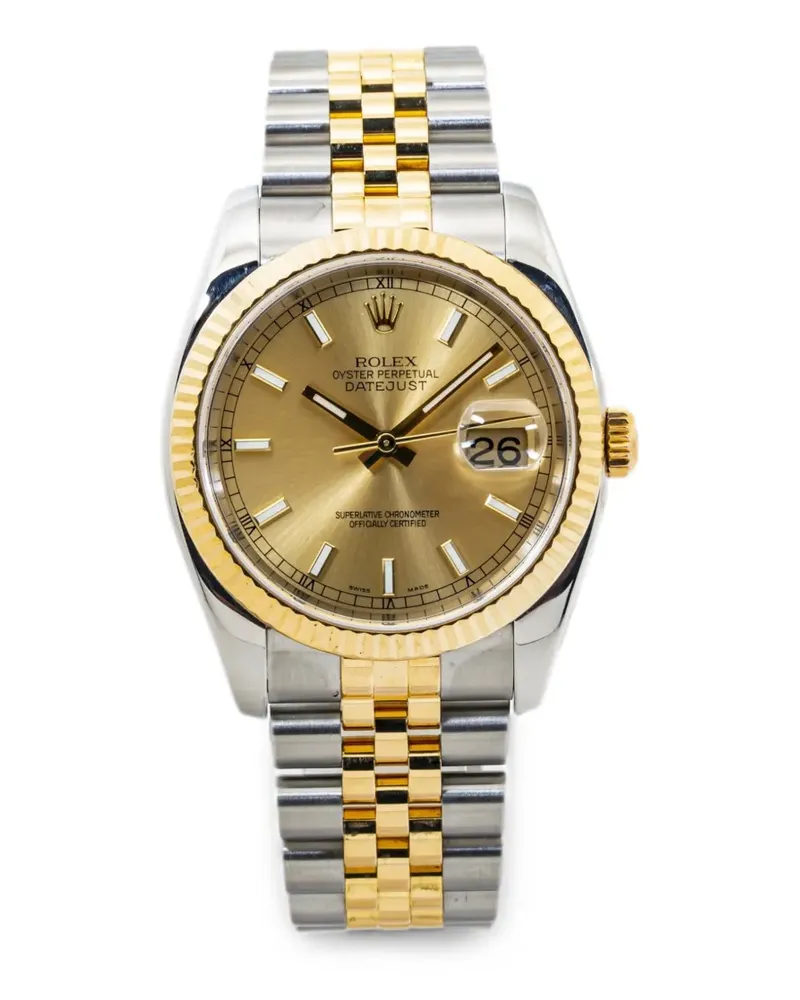 Rolex Datejust fluted bezel 36mm watch - Gold Gold