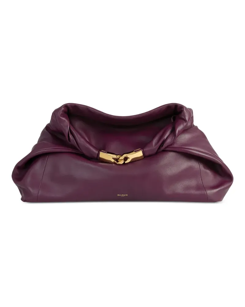 Balmain Mittelgroße Dinner at 8 Tasche aus glattem Leder - Violett Violett