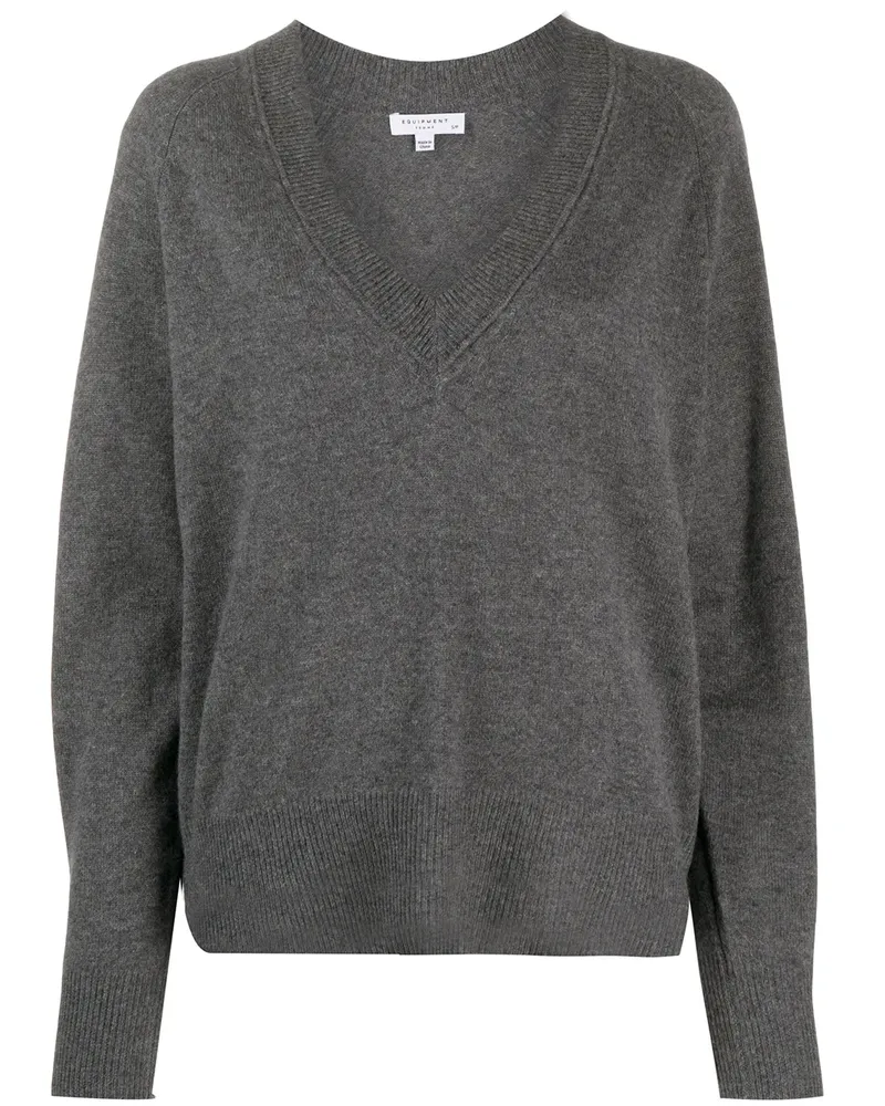 Equipment Madalene Pullover mit V-Ausschnitt - Grau Grau