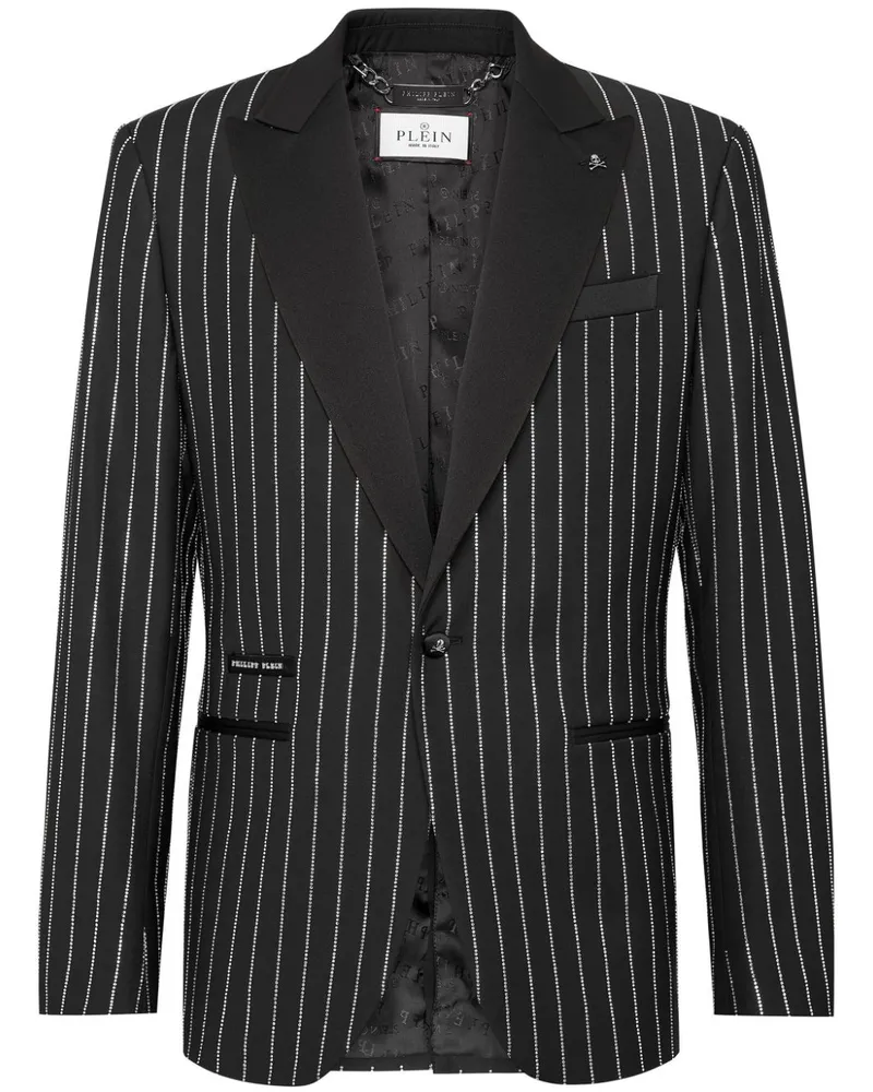 Philipp Plein Sakko mit Kristallen - Schwarz Schwarz