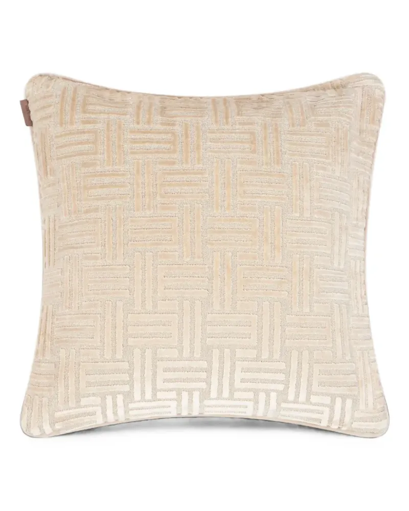 Etro monogram-motif jacquard cushion - Nude Nude