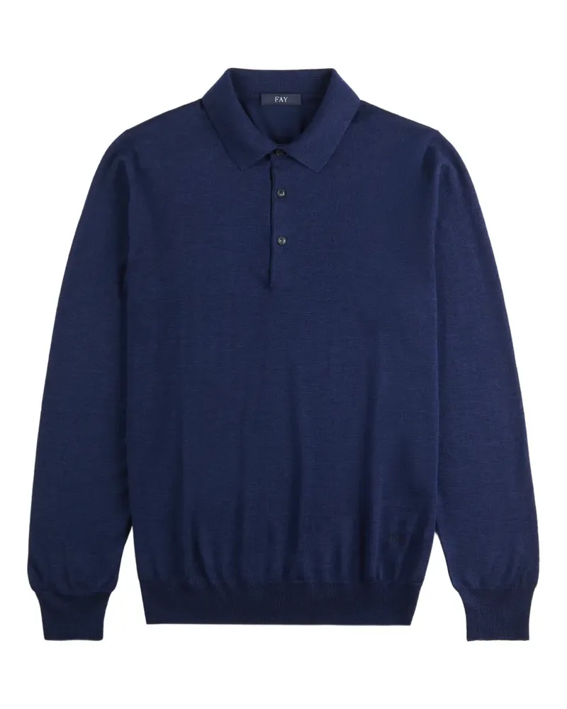Fay long-sleeve polo shirt - Blau Blau