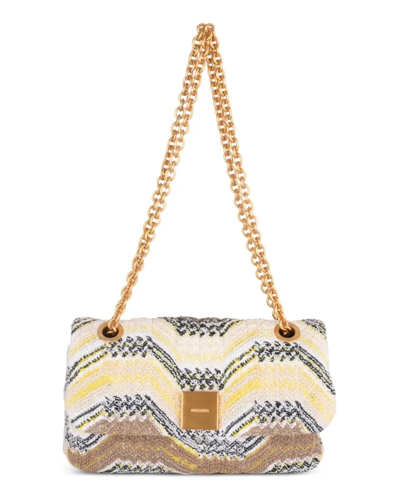 Missoni Caperdoni zig-zag sequin-embellished clutch bag - Nude Nude