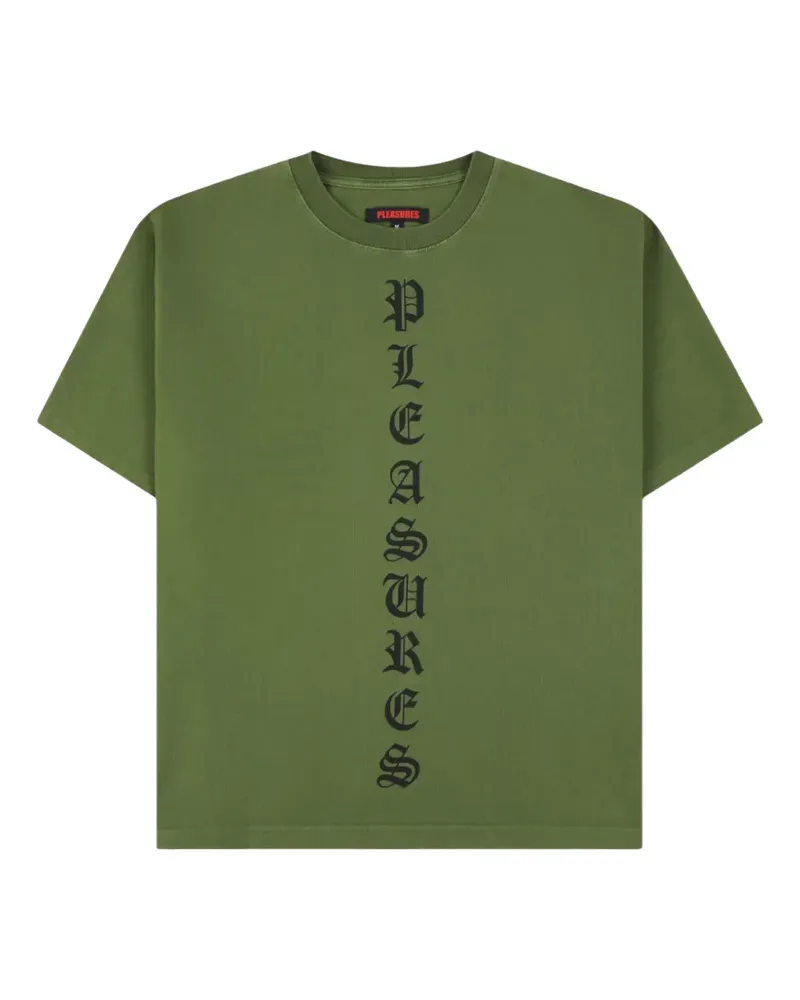 PLEASURES Knight T-Shirt mit Logo-Print - Grün Grün