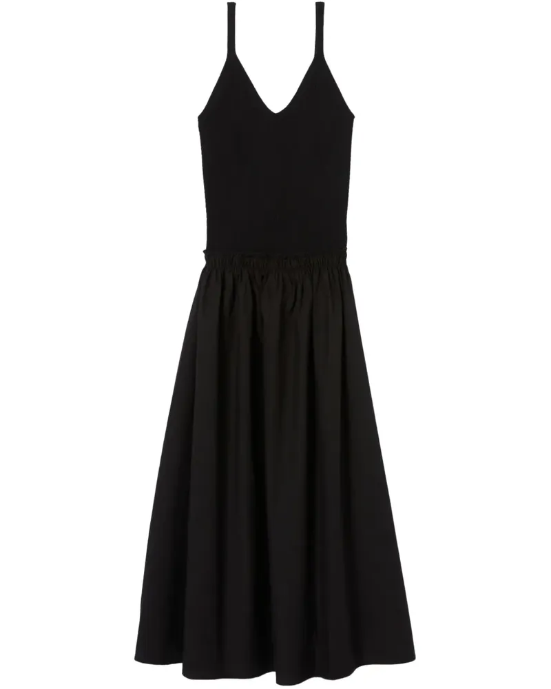 Claudie Pierlot Midikleid aus geripptem Strick - Schwarz Schwarz