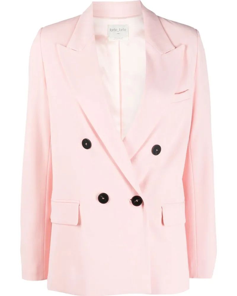 forte_forte Doppelreihiger Blazer Rosa