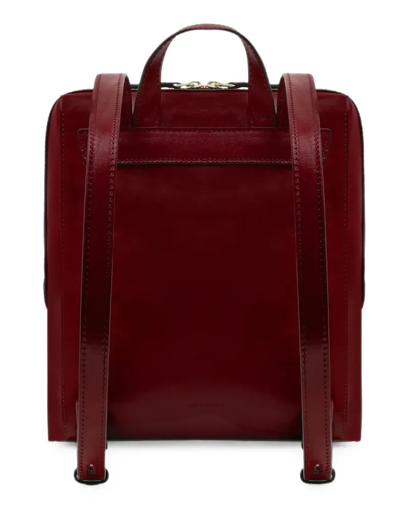 The Bridge Rucksack aus Leder mit Kuvertfach - Rot Rot