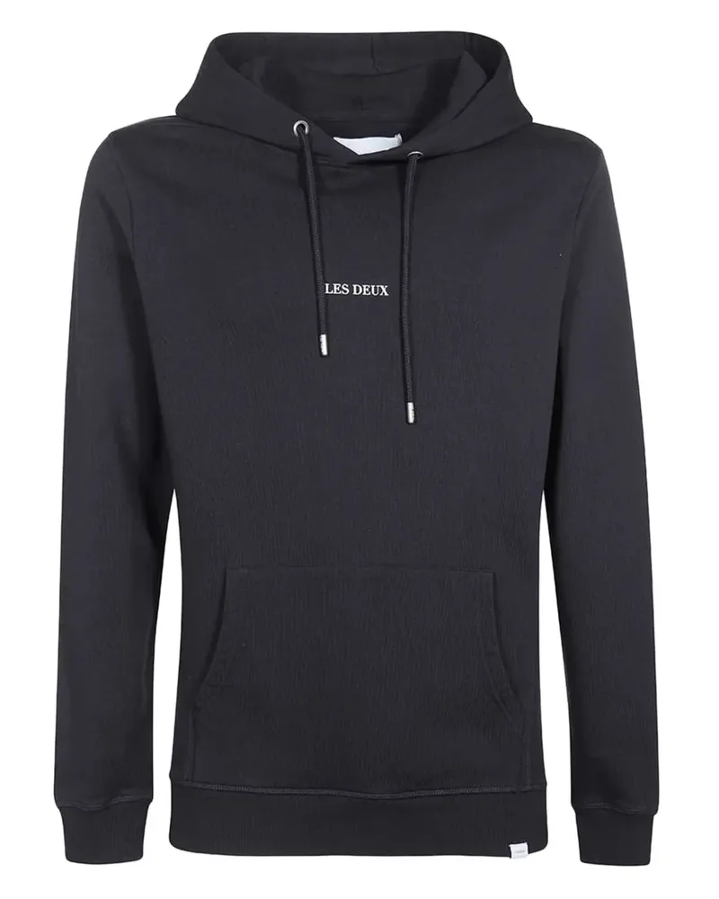 LES DEUX Hoodie mit Logo - Blau Blau